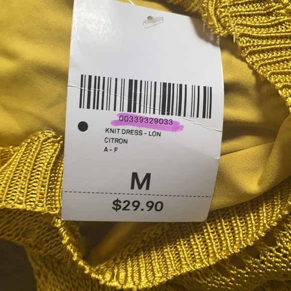 Forever 21 NWT Contemporary Knit Lon Citron Midi Dress Size Medium - Picture 7 of 13
